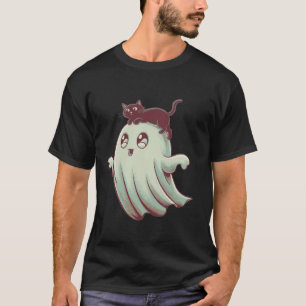 Camiseta Niños Chicas burlaron al fantasma Kawaii Cat Kitte