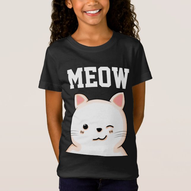 Camiseta Niños CHICAS CAT MEOW T-Shirts (Anverso)