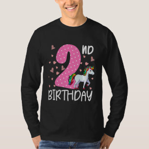 Camiseta Niños Chicas de 2 años Unicornio Segundo cumpleaño