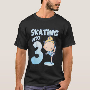 Camiseta Niños Chicas de 3 años patinando hielo en tercer c