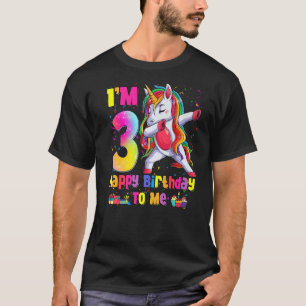 Camiseta Niños Chicas de 3 años Unicornio 3 cumpleaños