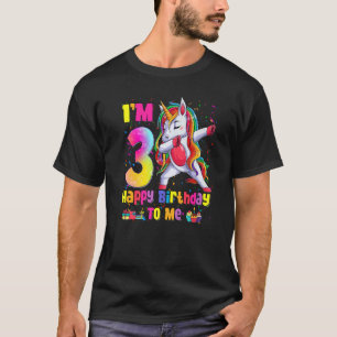 Camiseta Niños Chicas de 3 años Unicornio 3 cumpleaños