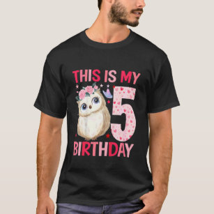 Camiseta Niños Chicas de 5 años Chicas Owls Owl quinto cump
