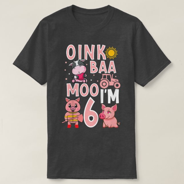 Camiseta Niños Chicas de 6 años de edad animales de granja (Diseño del anverso)
