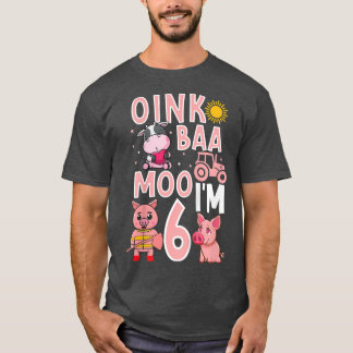 Camiseta Niños Chicas de 6 años de edad animales de granja