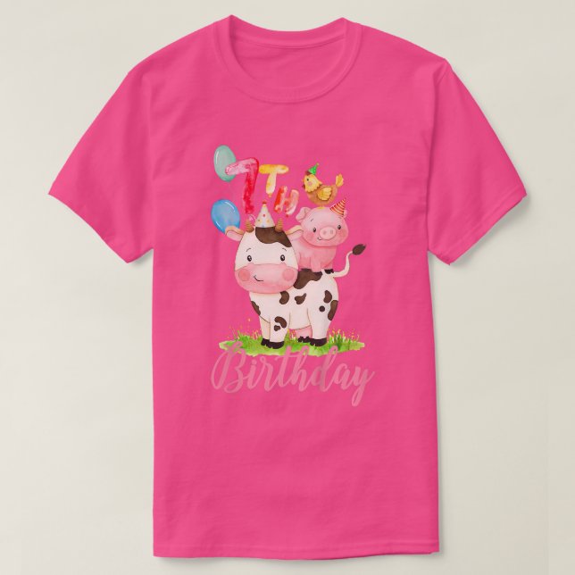 Camiseta Niños Chicas de 7 años de edad Animales de granja  (Diseño del anverso)