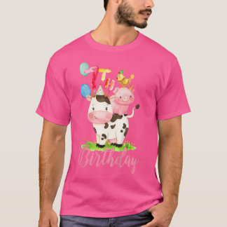 Camiseta Niños Chicas de 7 años de edad Animales de granja 