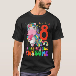 Camiseta Niños Chicas de 8 años Unicornio 8 cumpleaños