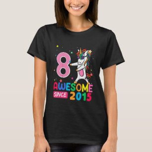 Camiseta Niños Chicas de 8 años Unicornio 8 cumpleaños