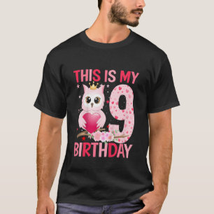 Camiseta Niños Chicas de 9 años Chicas Owls Owl Noveno Cump