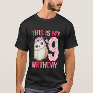 Camiseta Niños Chicas de 9 años Chicas Owls Owl Noveno cump