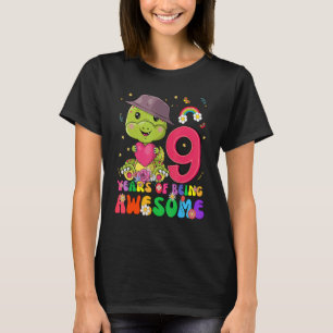 Camiseta Niños Chicas de 9 años de edad cortan dinosaurio 9