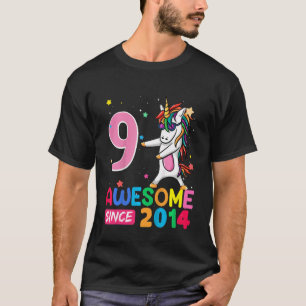 Camiseta Niños Chicas de 9 años Unicornio Noveno cumpleaños