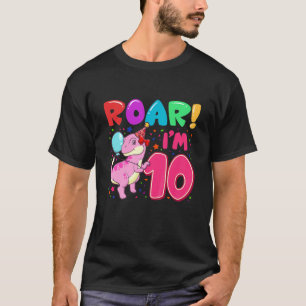 Camiseta Niños Chicas De Dinosaurios Roar A Tengo 10 Años