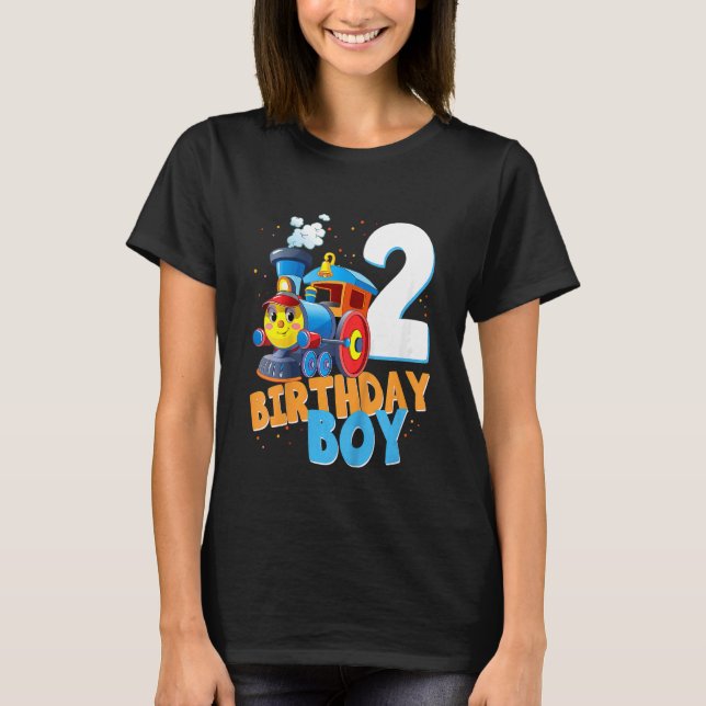 Camiseta Niños Chicas de la 2ª Tren de Cumpleaños de 2 años (Anverso)