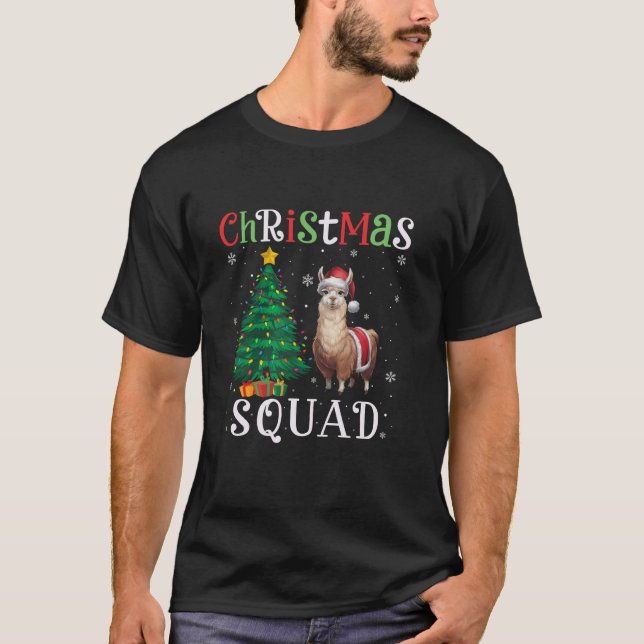 Camiseta Niños Chicas de "Llama Squad" niños luces de árbol (Anverso)