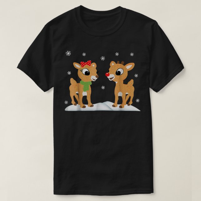 Camiseta Niños Chicas de los Navidades de los Camisas Rudol (Diseño del anverso)
