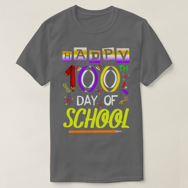 Camiseta Niños Chicas del 100° día de clases (Diseño del anverso)