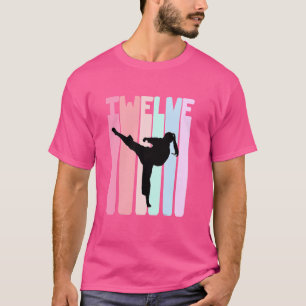 Camiseta Niños Chicas del 12º cumpleaños del retro Taekwond