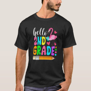 Camiseta Niños Chicas Flamingo Estudiantes Hola a 2º Grado