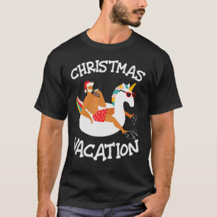 Camiseta Niños Chicas Navidad Vacaciones Unicornio Sun Sant