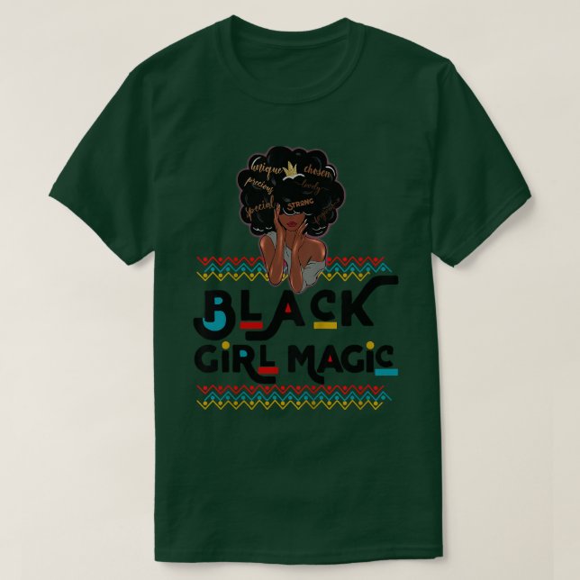 Camiseta Niños Chicas negros Magic African American Melanin (Diseño del anverso)