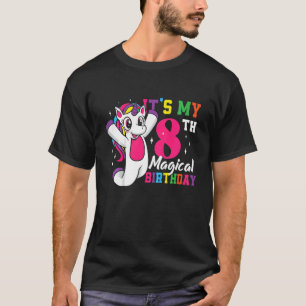 Camiseta Niños Chicas Unicornio de ocho años es mi mágico