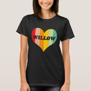 Camiseta Niños Chicas Willow Retro Nombre del Corazón Vinta