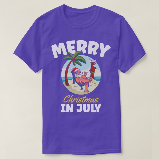 Camiseta Niños Chicas Xmas Mens Beach Santa Merry Christm (Diseño del anverso)