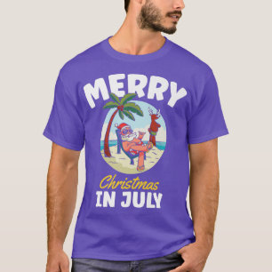 Camiseta Niños Chicas Xmas Mens Beach Santa Merry Christm