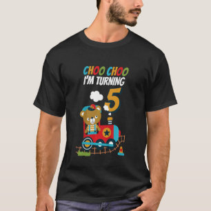 Camiseta Niños Choo Choo Cumplo 5 años en tren de locomotor