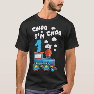 Camiseta Niños Choo Choo Soy 1 Tren Chugga 1 año de nacido