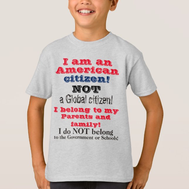 Camiseta Niños ciudadanos estadounidenses aman a la familia (Anverso)