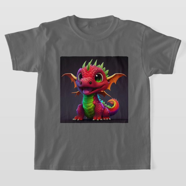 Camiseta Niños coloridos felices bebés Dragones (Distribución)