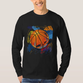 Camiseta Niños coloridos graffitis baloncesto para chicas