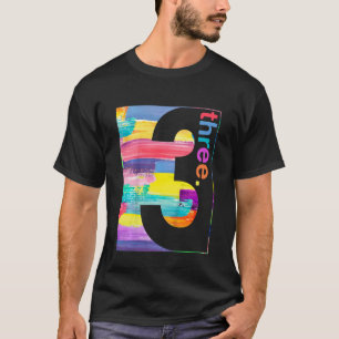 Camiseta Niños Coloridos Número 3 Tres Niño De Cumpleaños G