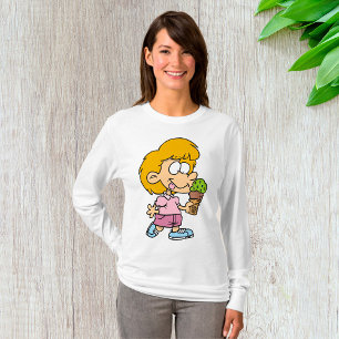 Camiseta Niños Comiendo Helados Mujeres De Larga Manga