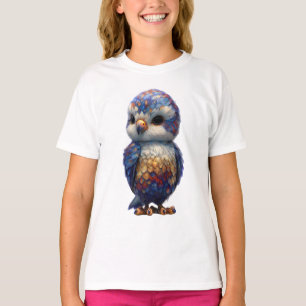 Camiseta Niños con búho mitológico emplumado vibrante