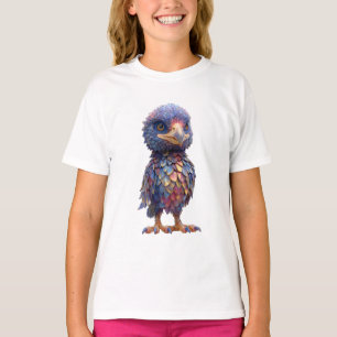 Camiseta Niños con Búho Mitológico Iridescente con Plumas