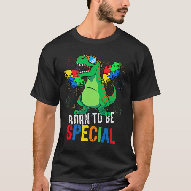 Camiseta Niños con conciencia del autismo Dino Niño Niños D (Anverso)