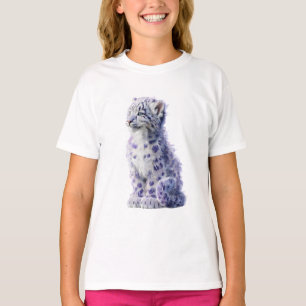 Camiseta Niños con crías de leopardo de las nieves manchada