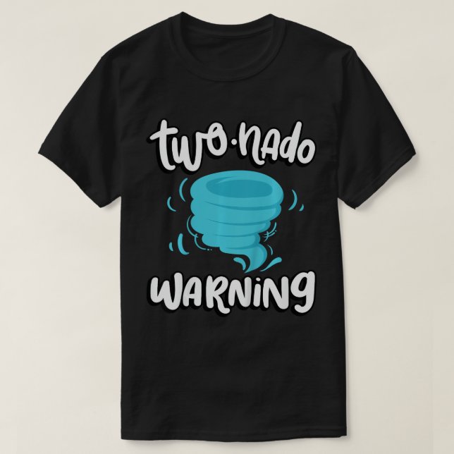 Camiseta Niños con dos nados de advertencia tema Tornado de (Diseño del anverso)