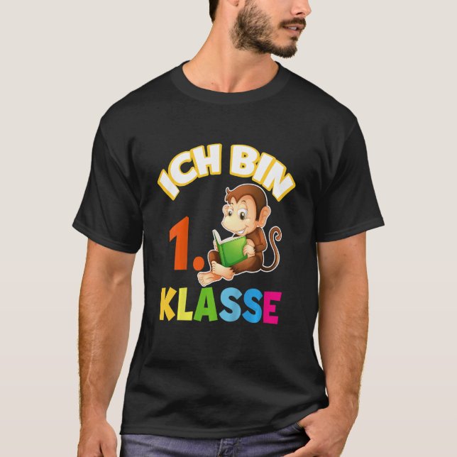 Camiseta Niños Con El Texto Alemán Ich Bin 1. Mono de clase (Anverso)