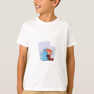 Camiseta Niños con jarra de agua abrazando panda rojo
