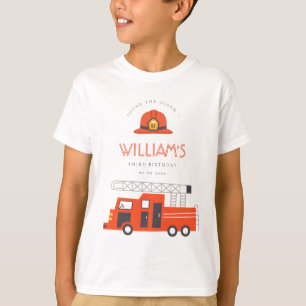 Camiseta Niños con motor de camión de bomberos rojos de cua