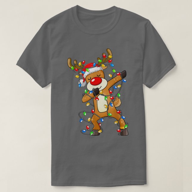 Camiseta Niños con Navidades de renos de Dabbing (Diseño del anverso)