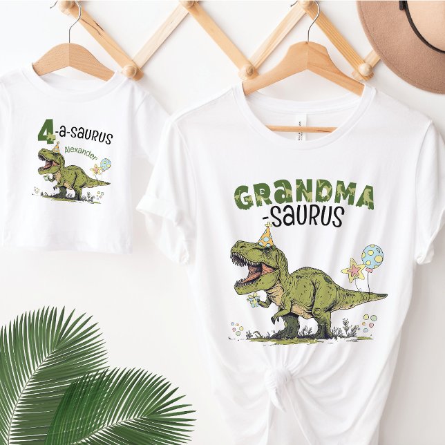 Camiseta Niños con temas de los dinosaurios Abuela-saurus F (Cute Grandma-saurus dinosaur theme kids birthday party matching family t-shirt, T-Rex, grandmother )