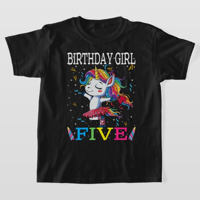 Camiseta Niños con traje de unicornio de cumpleaños, 5.ª gu (Distribución)