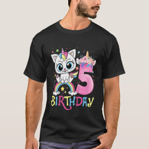 Camiseta Niños con un gato unicornio de unicornio con flore