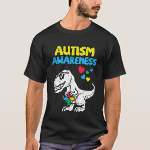 Camiseta Niños Conciencia Autismo Trex Dino Dinosaurio Lind